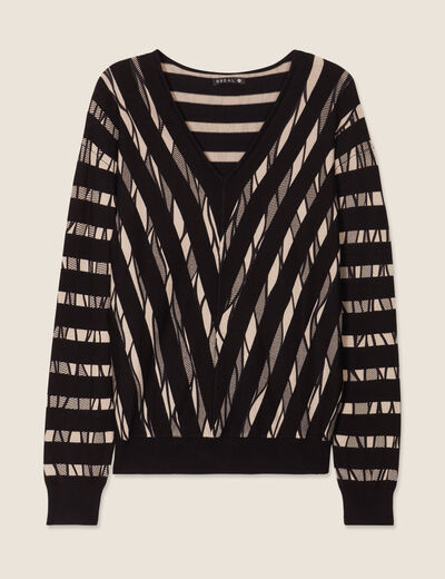 Pull manches longues noir femme