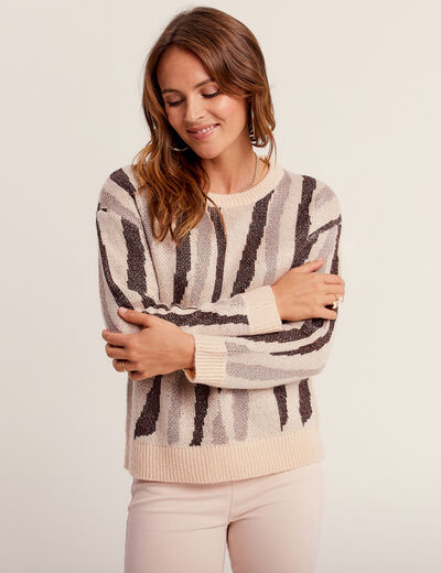 Pull manches longues blanc femme