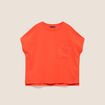 T-shirt col rond manches courtes poches orange fonc&eacute; femme