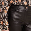 Pantalon droit simili cuir noir femme