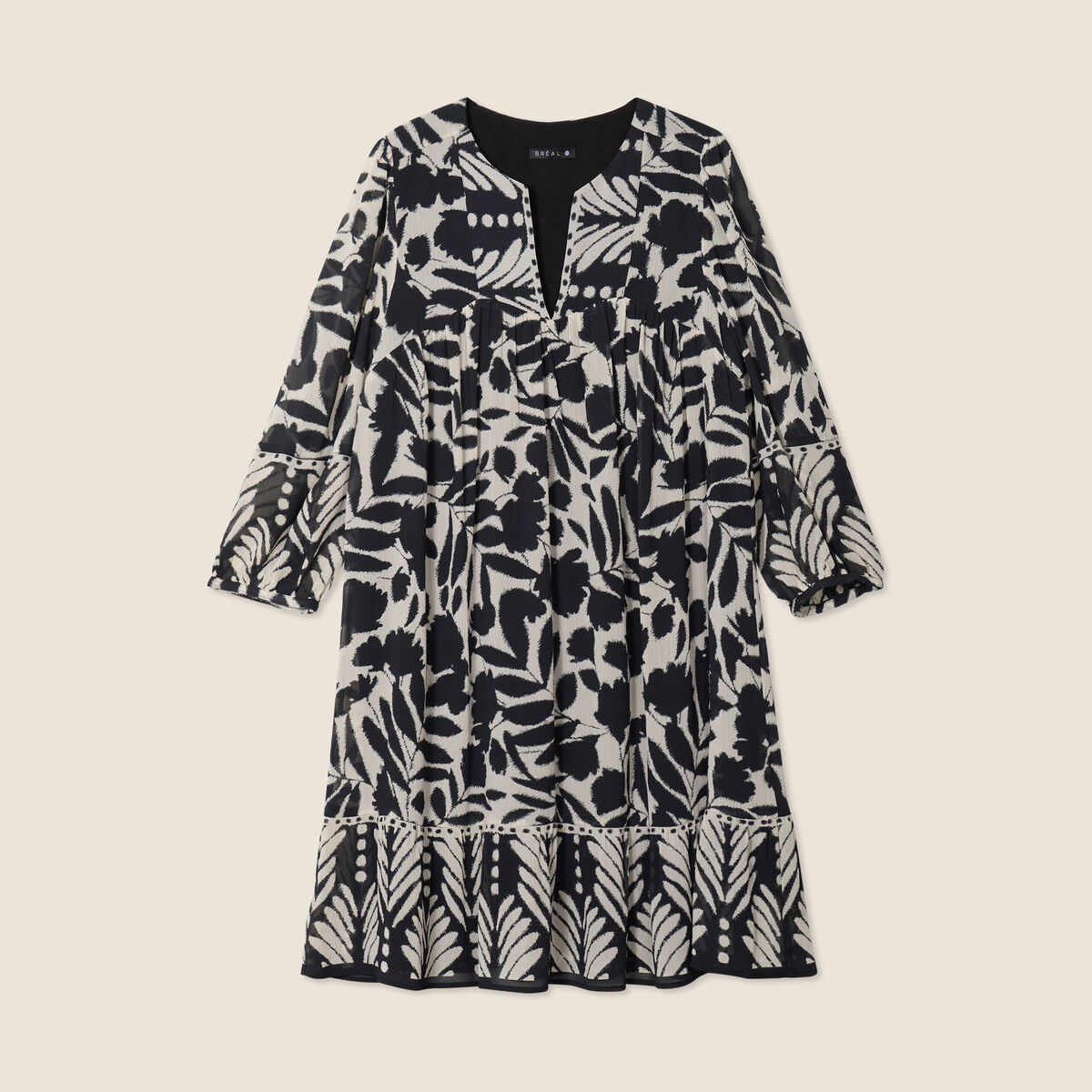 Robe évasée fluide noir femme