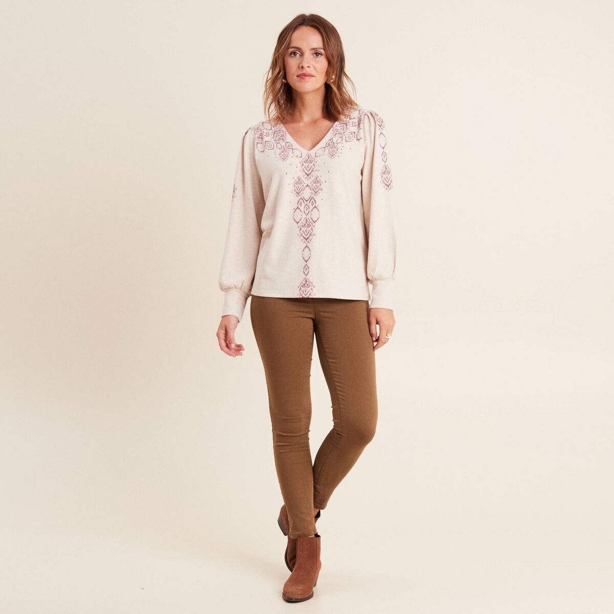 Pantalon magique Le L&eacute;ger coupe ajust&eacute;e taupe femme
