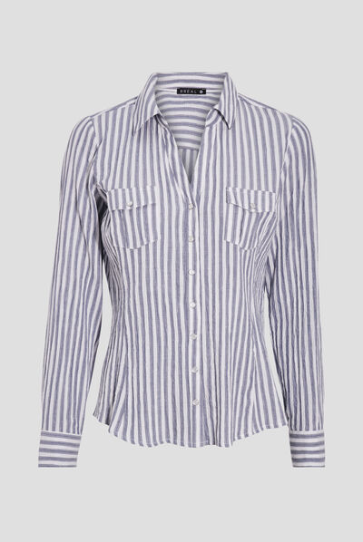 Chemise manches longues ecru femme