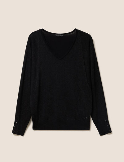 Pull manches longues noir femme