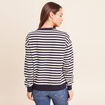 Sweat col rond &agrave; message bleu femme