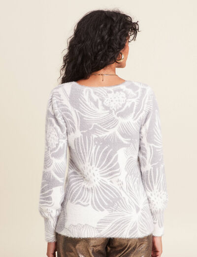Pull manches longues gris femme