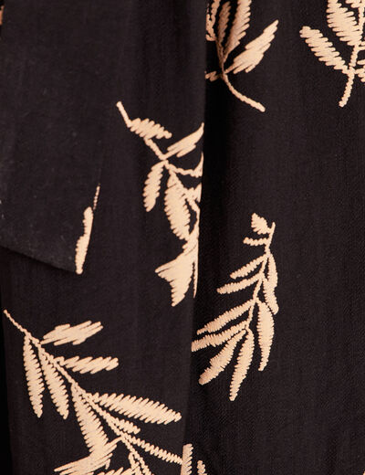 Robe longue &eacute;vas&eacute;e col v sans manches noir femme