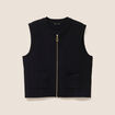 Gilet droit court sans manches noir femme