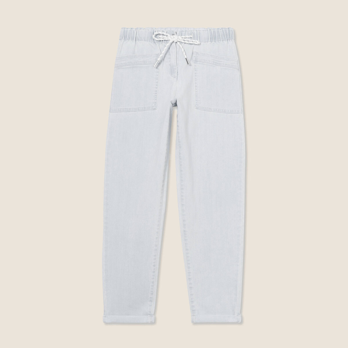 Jean coupe mom 7/8&egrave;me denim bleach femme