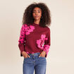 Pull col montant bordeaux femme