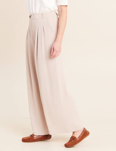 Pantalon large taille standard gris clair femme