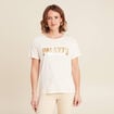 T-shirt manches courtes ecru femme