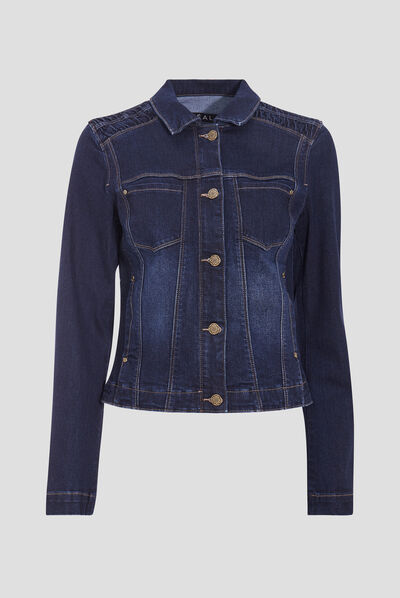 Veste cintrée en jean denim brut femme