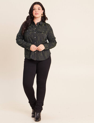 Chemise manches longues vert femme