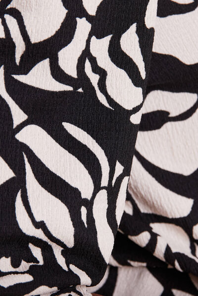 Robe portefeuille manches 3/4 noir femme