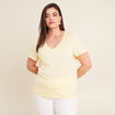 T-shirt manches courtes jaune clair femme
