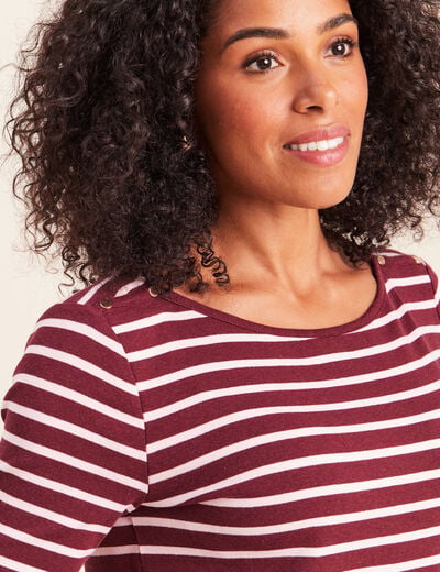 T-shirt col bateau rose femme