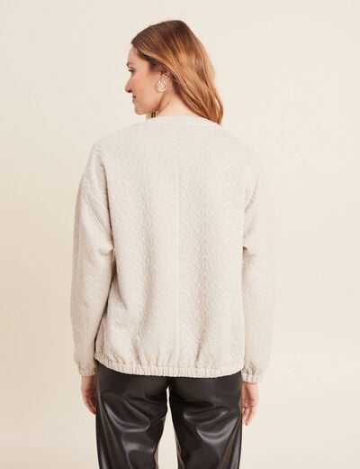 Sweat manches longues beige femme
