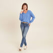 Pull en cachemire manches longues bleu violet femme