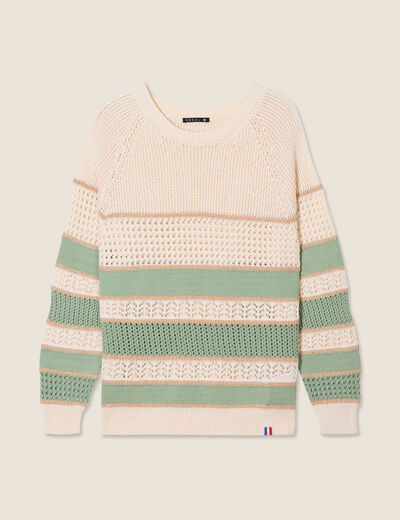 Pull manches longues vert femme