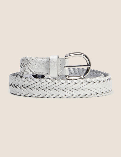 Ceinture fine ecru femme