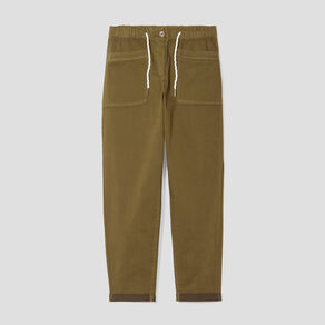 pantalon coupe droite a coulisse vert olive femme Pantalon coupe droite à coulisse vert olive femme