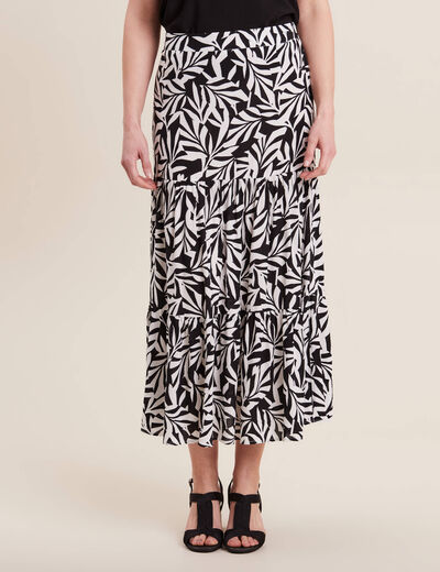Jupe longue évasée noir femme