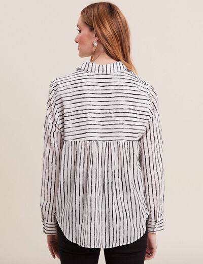 Chemise manches longues blanc femme