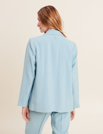 Veste tailleur droite bleu gris femme