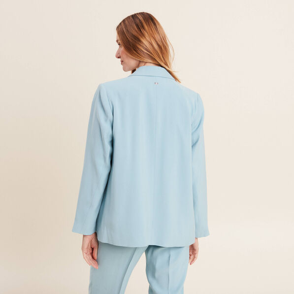 Veste tailleur droite bleu gris femme