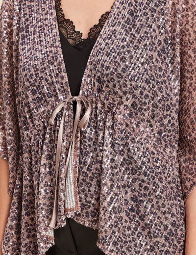 Kimono à sequins couleur cuivre femme