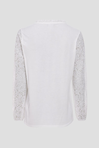 T-shirt manches longues ecru femme