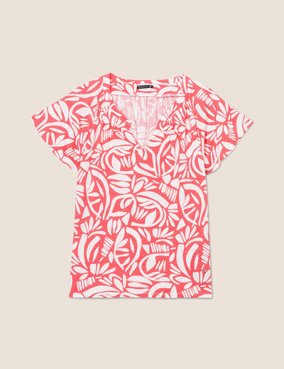 Blouse manches courtes rouge femme