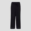 Pantalon large ceinturé noir femme