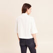 Veste droite courte manches 3/4 ecru femme