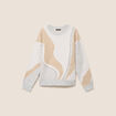 Pull col rond beige femme
