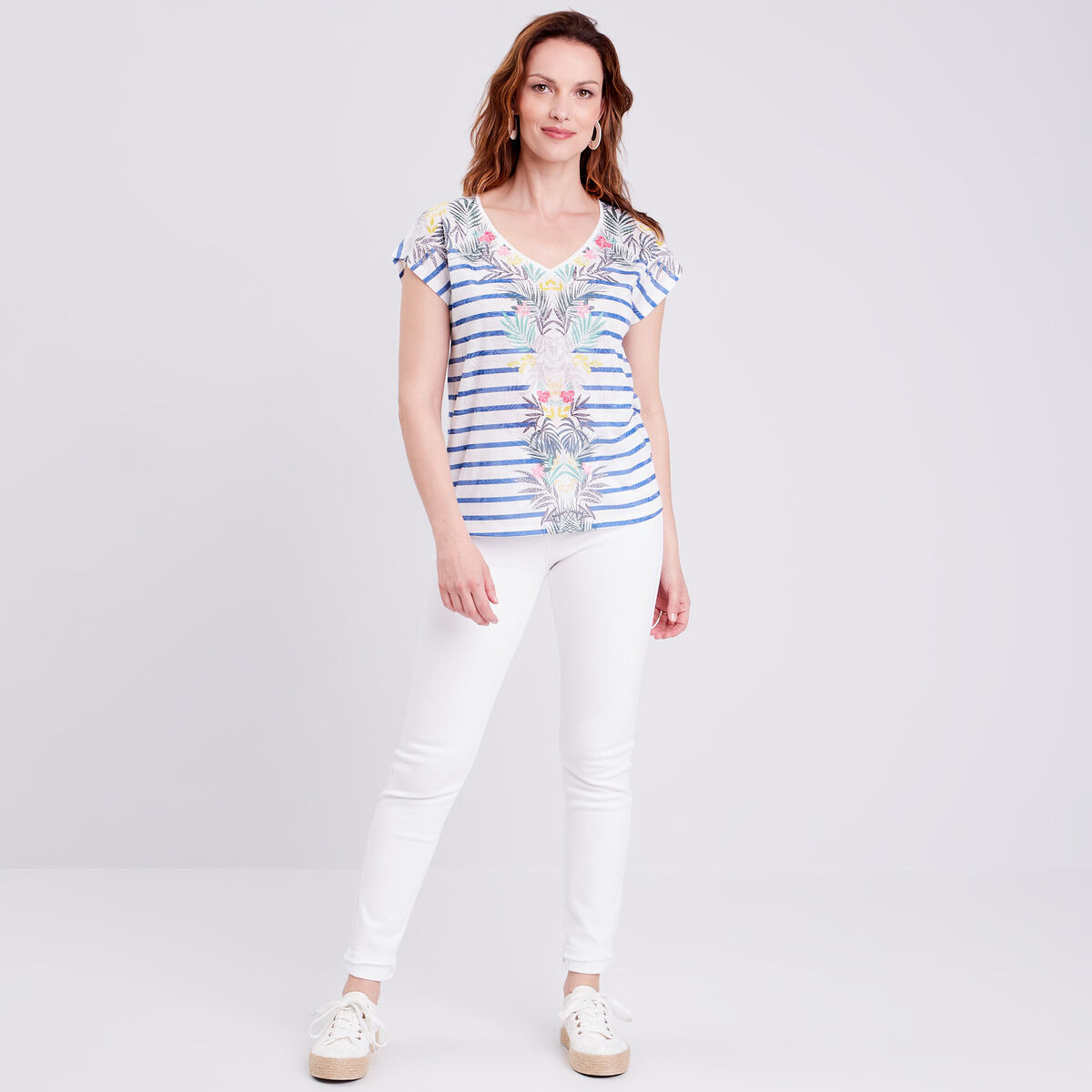 T-shirt manches courtes bleu electrique femme