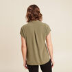 Blouse manches courtes vert kaki femme