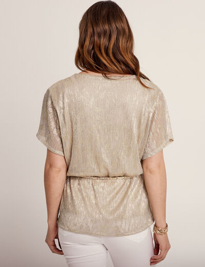 T-shirt manches courtes beige femme