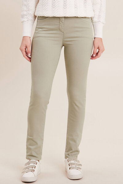 Pantalon léger taille standard long vert clair femme