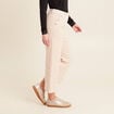 Pantalon large velours côtelé sable femme