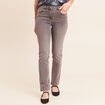 Jean coupe ajust&eacute;e long gris femme