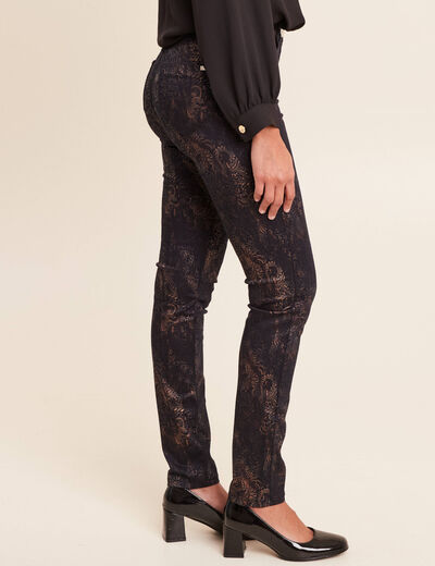Pantalon magique L'Unique coupe ajust&eacute;e denim brut femme