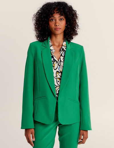 Veste city droite manches 3/4 vert femme