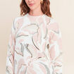 Pull col rond &agrave; sequins rose femme