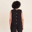 Blouse sans manches col rond fluide noir femme