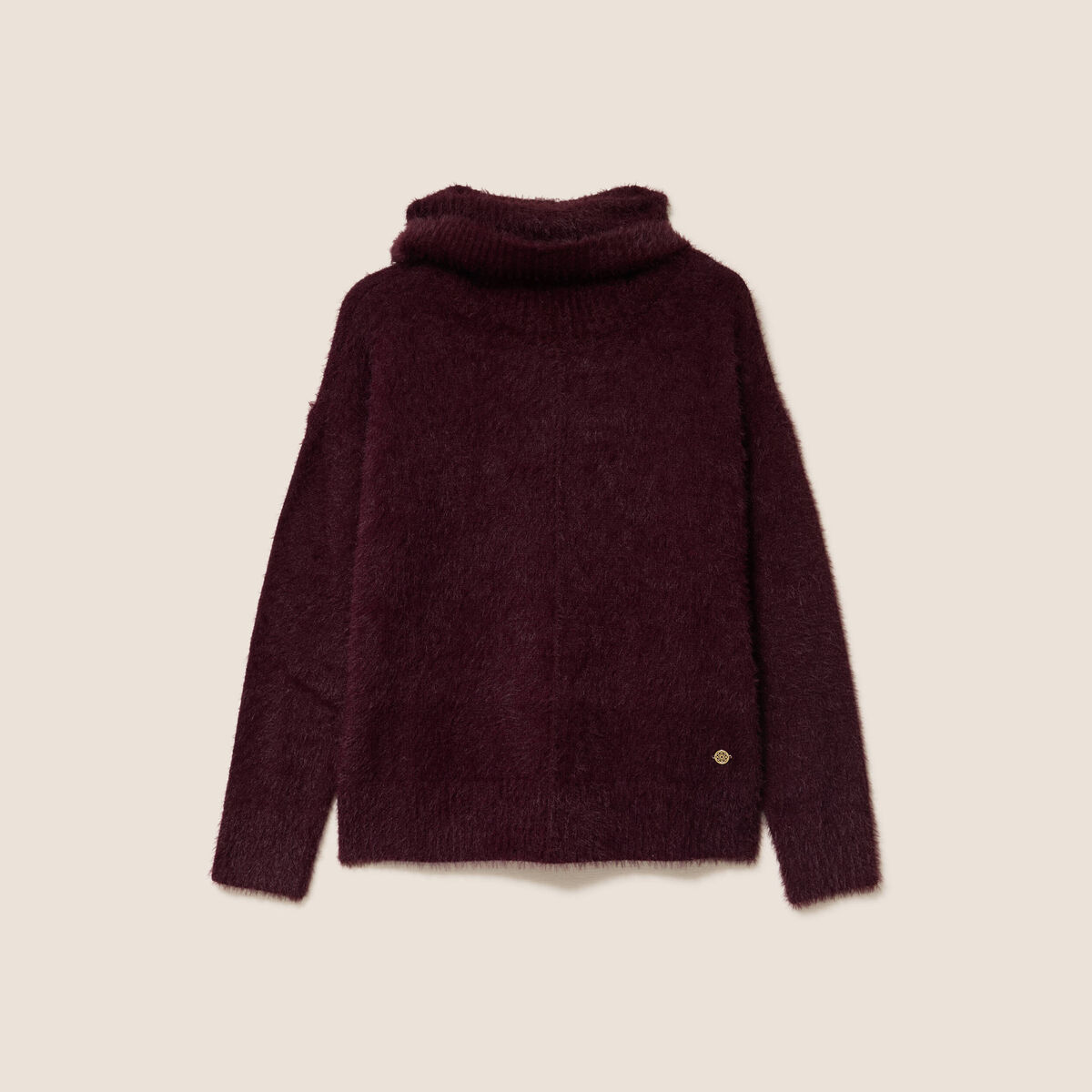 Pull manches longues bordeaux femme