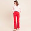 Chemise manches longues fluide rouge femme