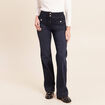Jean coupe bootcut taille haute denim blue black femme