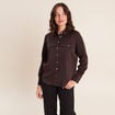 Chemise manches longues marron femme
